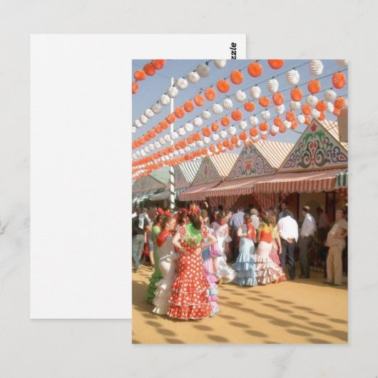 Sumario Description Feria de Abril (Sevilla), muje Briefkaart (Voorkant / Achterkant)