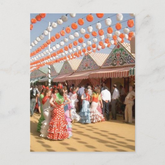 Sumario Description Feria de Abril (Sevilla), muje Briefkaart (Voorkant)