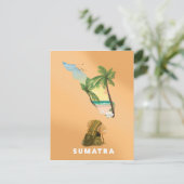Sumatra illustreerde kaartreisposter briefkaart (Staand voorkant)