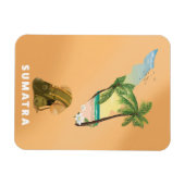 Sumatra illustreerde kaartreisposter magneet (Horizontaal)