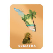 Sumatra illustreerde kaartreisposter magneet (Verticaal)