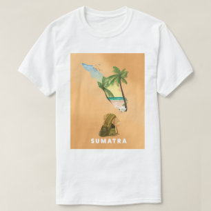 Sumatra illustreerde kaartreisposter t-shirt