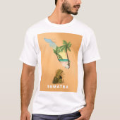 Sumatra illustreerde kaartreisposter t-shirt (Voorkant)