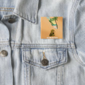 Sumatra illustreerde kaartreisposter vierkante button 5,1 cm (In situ)