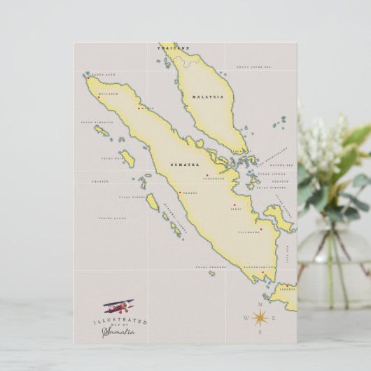 Sumatra-kaart (Staand voorkant)