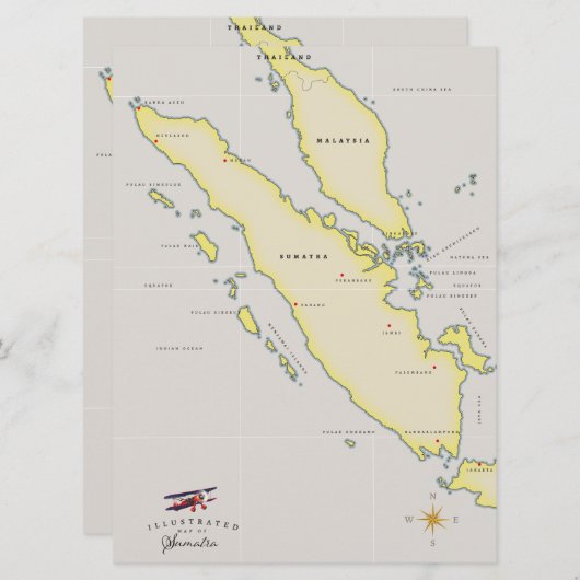 Sumatra-kaart (Voorkant / Achterkant)