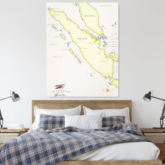 Sumatra-kaart Canvas Afdruk (Insitu (Slaapkamer))