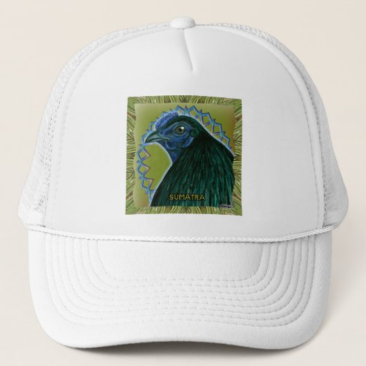 Sumatra Rooster omgeven Trucker Pet (Voorkant)