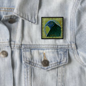 Sumatra Rooster omgeven Vierkante Button 5,1 Cm (In situ)