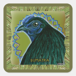 Sumatra Rooster omgeven Vierkante Sticker