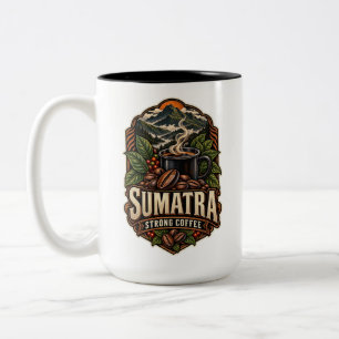 Sumatra Sterke Koffie Vintage Tweekleurige Mok