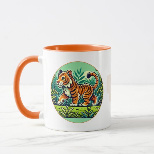 Sumatraanse tijger Mok - Oerwoud Design (Links)