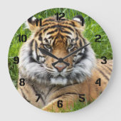 Sumatraanse Tijger Natuurfoto Grote Klok (Voorkant)