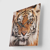 Sumatraanse Tijger Vierkante Klok (Hoek)