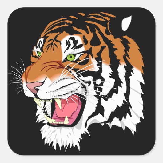 Sumatraanse tijger vierkante sticker (Voorkant)
