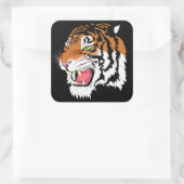 Sumatraanse tijger vierkante sticker (Tas)
