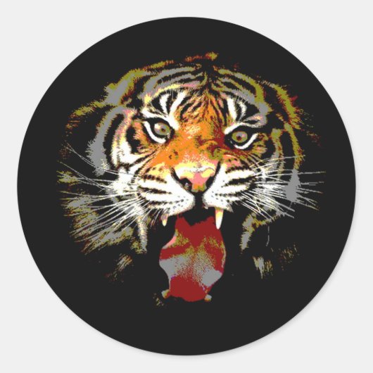 Sumatran Tiger Ronde Sticker (Voorkant)
