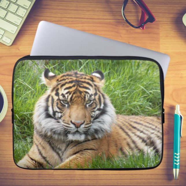 Sumatran Tiger Wildlife Foto Laptop Sleeve (In Situ)