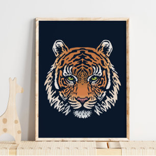 Sumatran Tiger Wildlife Oranje Print   Hoger afdru