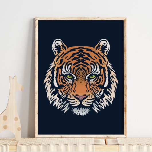 Sumatran Tiger Wildlife Oranje Print | Hoger afdru