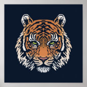 Sumatran Tiger Wildlife Oranje Print | Hoger afdru (Voorkant)