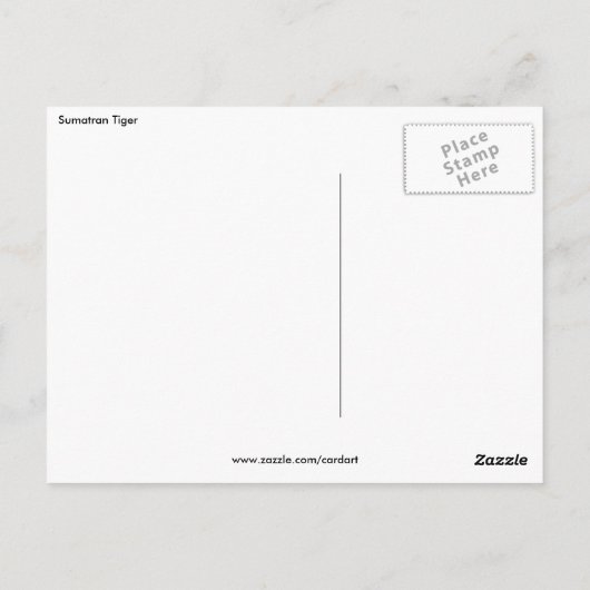 sumatratijger briefkaart (Achterkant)