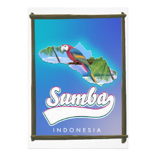 Sumba eiland Indonesië reis kaart Foto Afdruk