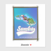 Sumba eiland Indonesië reis kaart Sticker (Vel)
