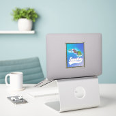Sumba eiland Indonesië reis kaart Sticker (Laptop op bureau)