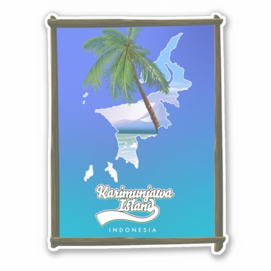 Sumba eiland Indonesië reis kaart Sticker (Voorkant)