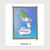 Sumba eiland Indonesië reis kaart Sticker (Vel)