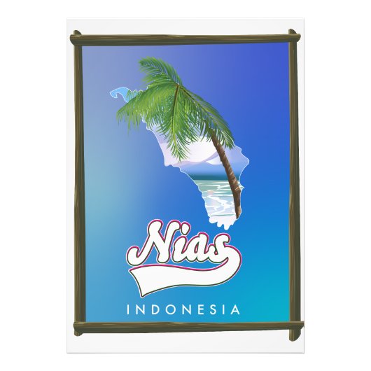 Sumba Island Indonesië reiskaart Foto Afdruk (Voorkant)