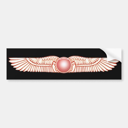 Sumerian Anunnaki Winged Sun Disk Bumpersticker (Voorkant)