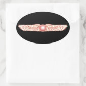 Sumerian Anunnaki Winged Sun Disk Ovale Sticker (Tas)