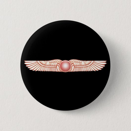 Sumerian Anunnaki Winged Sun Disk Ronde Button 5,7 Cm (Voorkant)