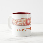 Sumerian Anunnaki Winged Sun Disk Tweekleurige Koffiemok (Voorkant links)