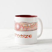 Sumerian Anunnaki Winged Sun Disk Tweekleurige Koffiemok (Voorkant rechts)