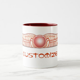 Sumerian Anunnaki Winged Sun Disk Tweekleurige Koffiemok