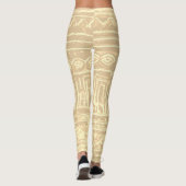 Sumerian Mesopotamian Pattern Bleek Yellow Filter Leggings (Achterkant)