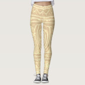 Sumerian Mesopotamian Pattern Bleek Yellow Filter Leggings (Voorkant)
