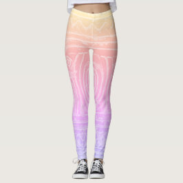 Sumerian Mesopotamian Pattern Pink Yellow Filter Leggings
