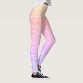 Sumerian Mesopotamian Pattern Pink Yellow Filter Leggings (Rechts)