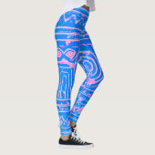 Sumerian Mesopotamian Pattern roze Blauw Leggings (Rechts)