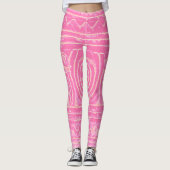 Sumerian Mesopotamian Pattern Roze Leggings (Voorkant)