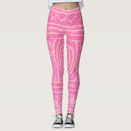 Sumerian Mesopotamian Pattern Roze Leggings