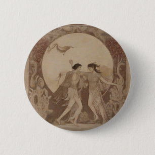 Sumerisch huwelijk in de herfst ronde button 5,7 cm