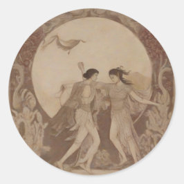 Sumerisch huwelijk in de herfst ronde sticker