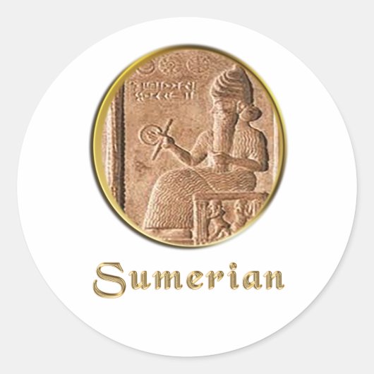 Sumerisch Ronde Sticker (Voorkant)