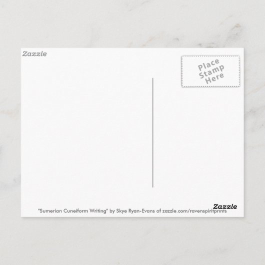 "Sumerisch spijkerschrift" Geschiedenis Briefkaart (Achterkant)