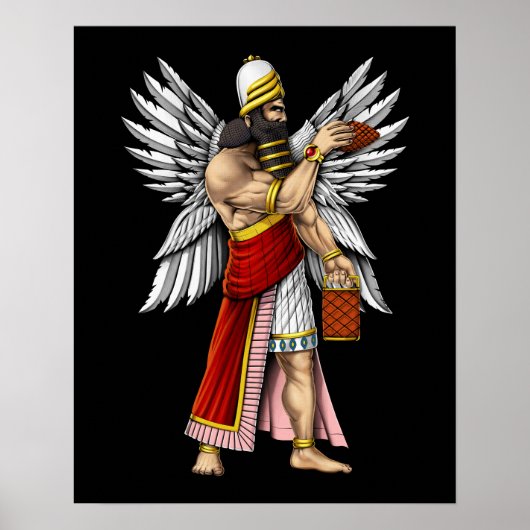 Sumerische God Enki Poster (Voorkant)
